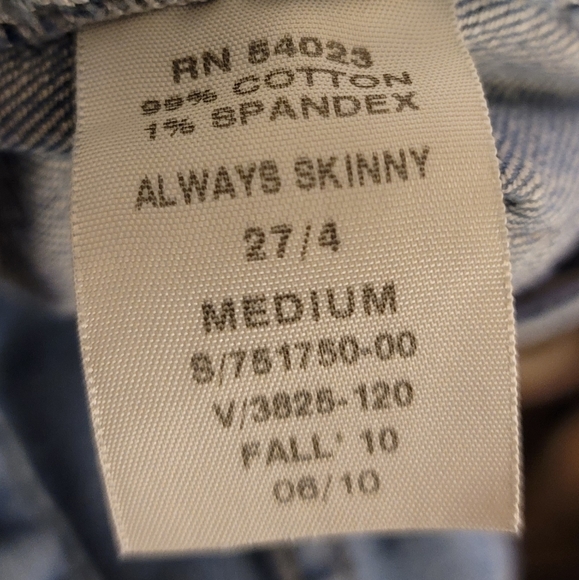 Gap 1969 Always Skinny Medium Wash White Splatter Detail Jeans 27 - Picture 4 of 11